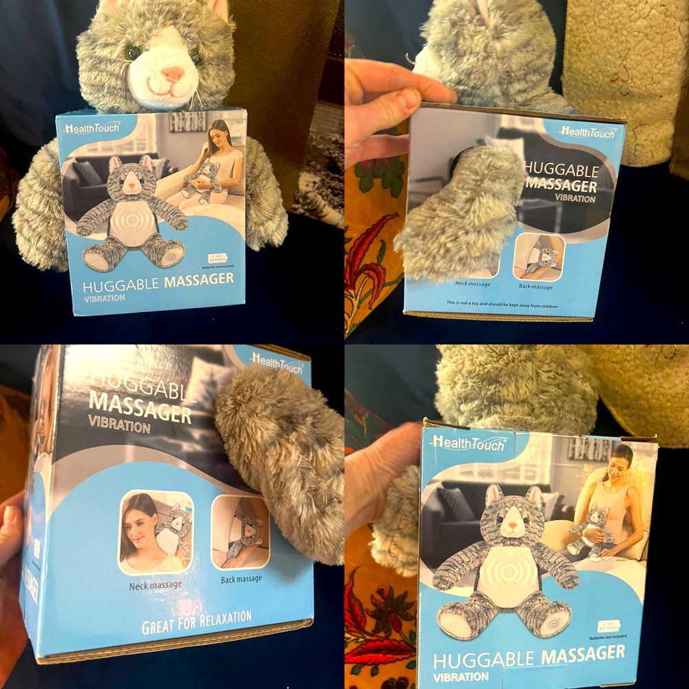 🐈NEW NIB NWT WARMING HEATED FUZZY PLUSH KITTY CAT VIBRATING MASSAGE RELAXER TOY